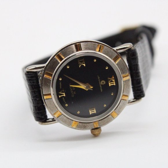 J.B Champion Watch Womens Silver Tone Stainless Steel Classic Black Round Dial - Picture 6 of 8